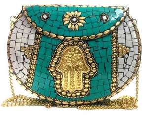 Bolso de mano de metal de moda - estilo vintage - artesanía de metal llamativa con incrustaciones - artesanía india - Product Image 1