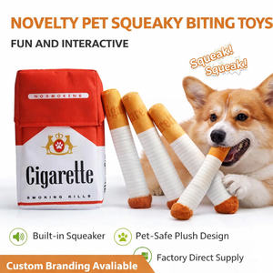 Nouveauté Cigs Funny Plush Squeaky Dog Chew Toy Hide Seek Treat Burrow Pet Puzzle Toy OEM Factory Wholesale Supplier - Product Image 1