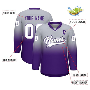 Uniformes de hockey de poliéster 100% de alta calidad, camisetas personalizadas transpirables con nuevo diseño y nombre de equipo para ropa de hockey sobre hielo - Product Image 3