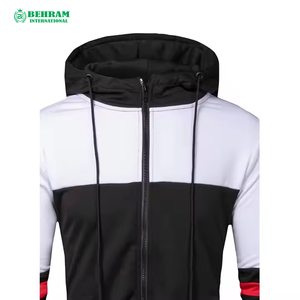 Vestes unisexes personnalisées à capuche avec fermeture éclair en coton à double couche à manches longues Sweats à capuche en chenille brodés et lourds avec fermeture éclair pour hommes - Product Image 5