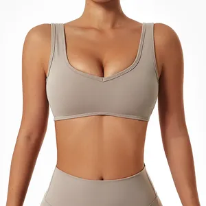 Soutien-gorge de sport personnalisé de haute qualité pour femmes Sexy Cross Back Crop Top Wire-Free Yoga Gym Friendly Comfy Spandex Cute Set - Product Image 5