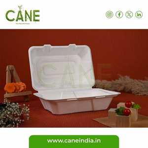 ภาชนะบรรจุอาหารแบบใช้แล้วทิ้งฝาพับทำจากชานอ้อย7x5ย่อยสลายได้ย่อยสลายได้เป็นมิตรต่อสิ่งแวดล้อม - Product Image 2