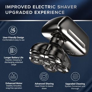 Afeitadora Eléctrica Rotativa Inalámbrica para Hombres Calvos, Resistente al Agua IPX7, Uso en Seco/Húmedo, Carcasa de Plástico, 60 Minutos de Autonomía, para Rostro - Product Image 2