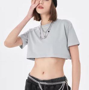 Camiseta de gimnasio de gran tamaño personalizada de verano caliente camisetas recortadas de algodón Premium lavado para mujer - Product Image 2