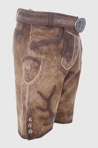 Alta calidad alemán Trachten bávaro Lederhosen Oktoberfest Kurz cabra gamuza lederhose 2025 - Product Image 2
