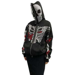 Men's Oversized <b>Rhinestone</b> <b>Hoodies</b>, Custom Logo Bling Pullover, Heavyweight Cotton Streetwear OEM Factory - Product Image 2