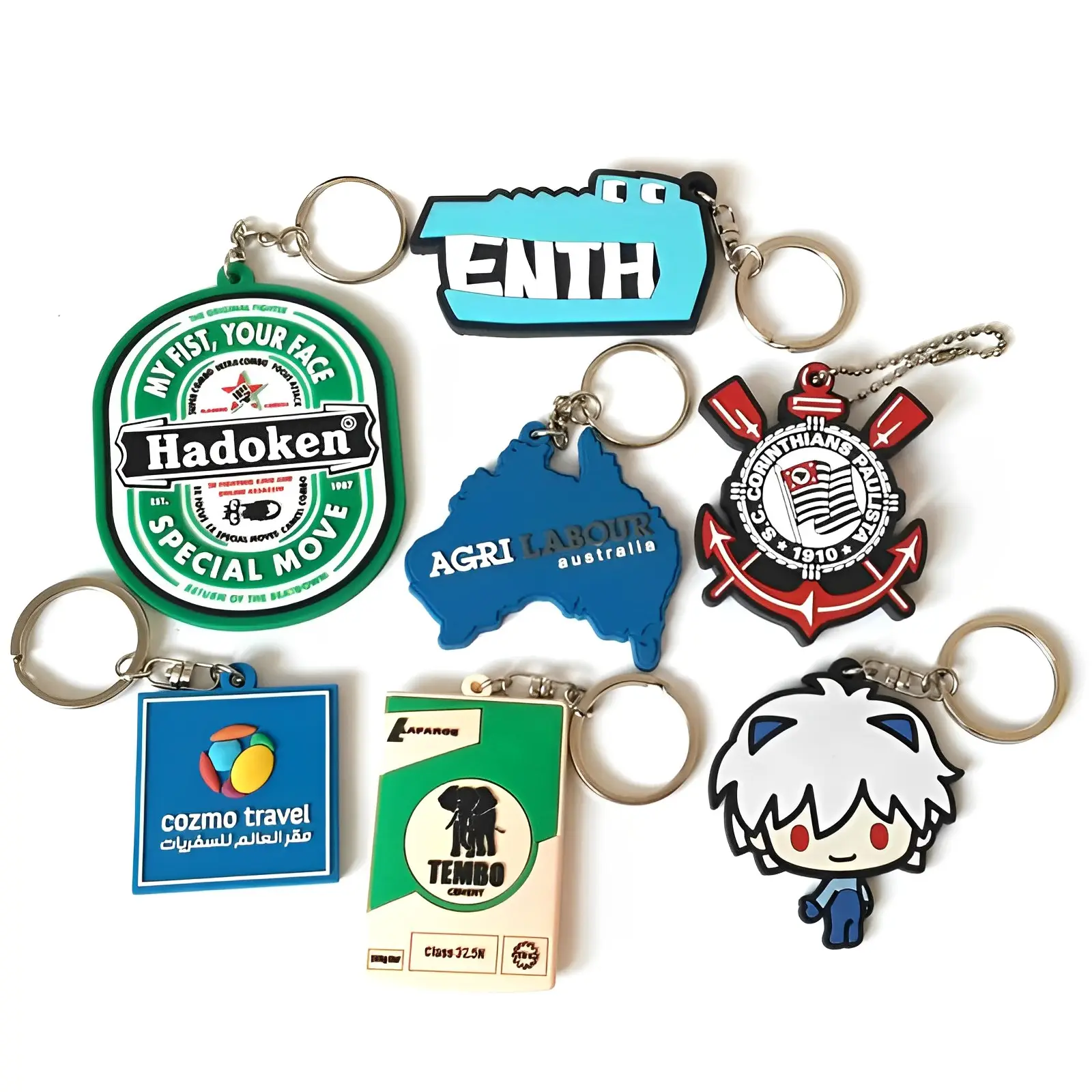 Promotional business gift for custom logo key chains 2d and 3d pvc keychains personalized key chain soft rubber custom keychain