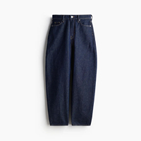 Jean en denim foncé taille haute coupe droite ample pour femme, style décontracté sexy d'été, en coton écologique, délavage clair, imperméable