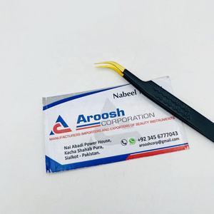 Haute Qualité Professionnel Or Pointe J Courbe Pince À Cils Pointe Pointue Durable En Acier Inoxydable Logo Personnalisé En Gros - Product Image 6