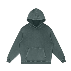 Sudadera con capucha Gris Carbón lavado con ácido, ropa de calle de gran tamaño, Jersey de algodón Unisex pesado, sudadera con capucha, Tops informales de corte holgado - Product Image 1