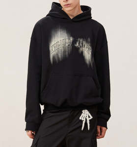 Wholsale Cotton Hoodies 2025 <b>Men'S</b> Hoodie 100 Percent <b>Quarter</b> <b>Zip</b> Custom Pure 370Gsm Fabric - Product Image 3