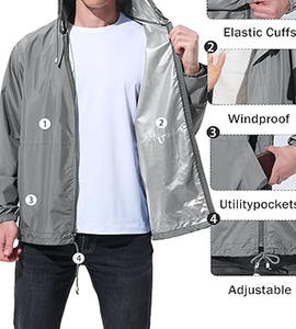 เสื้อแจ็กเก็ตกันลมสำหรับผู้ชายชุดฝึกวิ่งเสื้อแจ็กเก็ตกันฝนสำหรับผู้ชายกำหนดได้เอง - Product Image 5