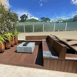 Planche en bois-plastique co-extrudé WPC au design moderne, couleur marbrée, sept trous, pour sol extérieur, jardin, cuisine, pose facile - Product Image 6