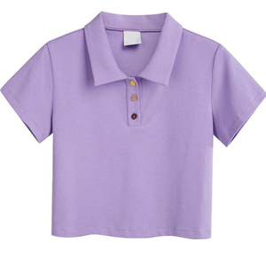 OEM logotipo personalizado mujeres Polo manga corta Camisa personalizada transpirable deportes Golf crop top up slim fit camisa - Product Image 6