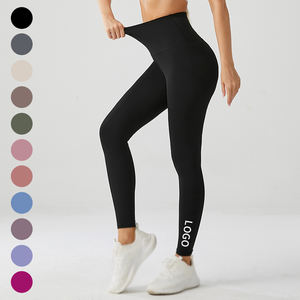 Women's High Waist Gym Apparel Active Workout Yoga Solid Pattern Elastic Waist Closure Fitness Active Wear Gym Yoga Leggings - Product Image 5