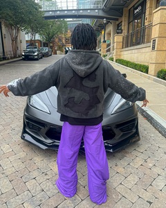 Zipper Hoodie Black Loose Rhinestone Embroidery <b>Crop</b> <b>Top</b> Y2k Retro Street <b>Men</b> Women Hip Hop Hoodie Y2k Street Hight Premium - Product Image 4