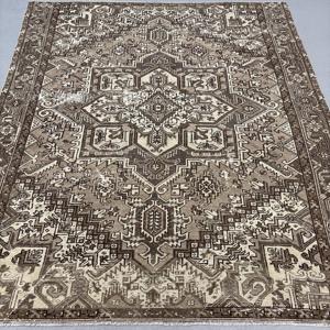 8.1x9.5 ft Turkish Oversize Rug, <b>Brown</b> Gray Vintage Moroccan <b>Wool</b> Rug - Product Image 1