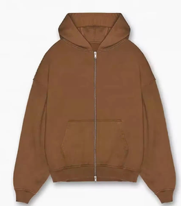 <b>Bulk</b> Custom Long Sleeved Cotton Men Silk Screen Print 460 GSM French <b>Terry</b> Zip up Hoodie - Product Image 1