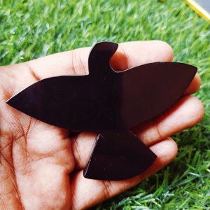 Vente en gros, cristal sculpté à la main, poli oiseau image pierre noire Agate - Product Image 1