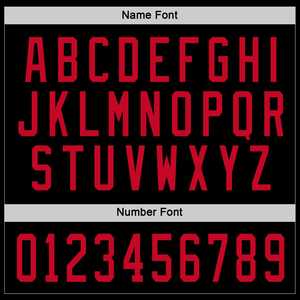 เสื้อเจอร์ซีย์ฮ็อกกี้น้ำแข็งคอวีแขนยาวพิมพ์โลโก้พิมพ์ซับลิเมชันได้ตามต้องการสีดำและสีแดง - Product Image 3