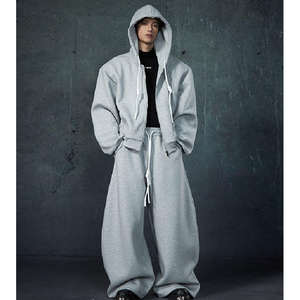 Conjunto de Sudadera con Capucha y Pantalones Deportivos Holgados de Invierno Personalizados para Hombre, Sudadera con Capucha Extra Grande y Gruesa Personalizada para Hombre, Chándales - Product Image 3