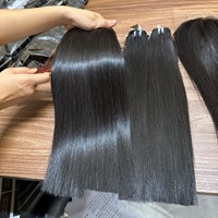 Paquets de cheveux vietnamiens bruts Super doublement étirés Cheveux humains naturels vierges bon marché avec extrémités épaisses Fournisseurs d'extensions droites en os