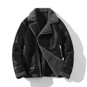 Veste en cuir pour homme, style vintage, 100% cuir véritable, fermeture éclair, col rabattu, rembourrage en coton, nouveau style - Product Image 5