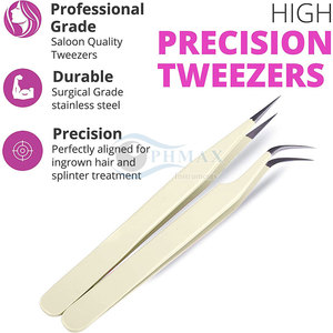 Pinzas de pestañas recubiertas de Color antideslizantes duraderas para técnicos de pestañas de salón pinzas de pestañas recubiertas de Color de grado profesional - Product Image 3