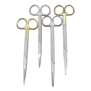 Tijeras Dentales Rectas y Curvas con Mango Chapado en Oro, Tijeras Quirúrgicas de Acero para Dentistas, Disección y Operaciones de SurgiRight - Product Image 1