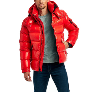 Veste matelassée en polyester/coton avec logo personnalisé, arrivée 2022, pour homme, mode d'hiver, capuche, col montant, rembourrage en coton - Product Image 3