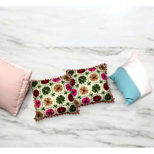 Funda de Cojín Decorativa Cuadrada de 16x16 con Estampado Digital de Patchwork Indio Multicolor Vibrante - Product Image 4
