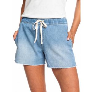 Customized Denim Shorts Low <b>Waist</b> Button Tight <b>Jeans</b> for Women <b>Elastic</b> Simple Style Short Pants With Pocket - Product Image 3