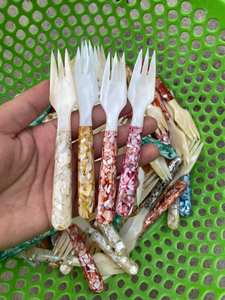 Tenedor de Concha Marina Pulida Hecho a Mano, Madreperla Artesanal para Cafeterías, Hoteles y Restaurantes, para Caviar, Crema y Postres, de Fábrica en Vietnam - Product Image 4