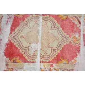 Alfombra turca Vintage de 2,6x5 pies, rojo, naranja, área grande, diseño de retazos de lana, respaldo de látex para pasillo, dormitorio, forma Rectangular - Product Image 5