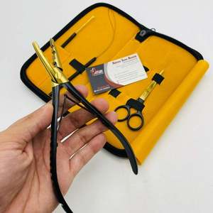 Juego de herramientas para extensiones de cabello Black Gold Premium Micro-Link con alicates de acero inoxidable Gancho de ganchillo, enhebrador de bucle y tijera - Product Image 2