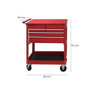 Carrello Portautensili Metallico 86x44x99 cm. Con 4 cassetti e 2 vassoi - Product Image 1