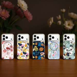 Étui magnétique anti-chute en TPU+PC vierge pour sublimation à motif floral pour téléphone portable S24/S25 Plus - Product Image 2