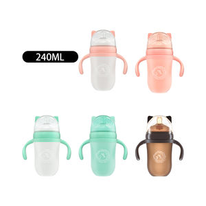 <span class=keywords><strong>Biberon</strong></span> en silicone pour bébé avec logo personnalisé, sans BPA, large bouche, <span class=keywords><strong>anti</strong></span>-coliques, poignée de mamelon naturel, 0-12 mois - Product Image 6