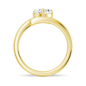 Bague solitaire en or 14 carats avec diamant moissanite taille cœur - Product Image 4