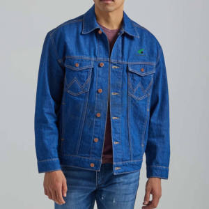 Chaqueta vaquera de color sólido personalizada para hombre, las últimas Chaquetas vaqueras de invierno con logotipo bordado, prendas de vestir exteriores de moda al por mayor OEM - Product Image 1