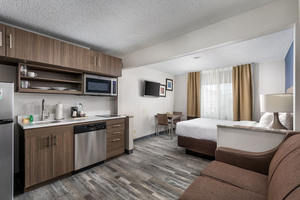 Mainstay Suites Choice Hotel Scandinavische stijl bedframe tafels bank stoel <span class=keywords><strong>bed</strong></span> queensize commerciële hotel meubelsets - Product Image 5