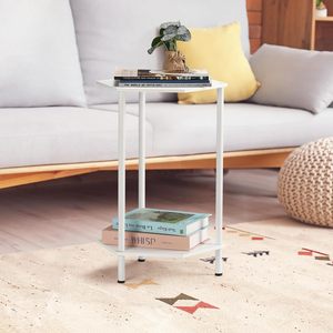 Hot Selling Modern <b>Rustic</b> Wood Marble Stone Top <b>Coffee</b> <b>Table</b> Sleek Metal Frame New Arrival Side <b>Table</b> Living Room Dining Use - Product Image 4