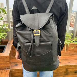 Vente chaude À La Main Noir En Cuir Véritable Grand Sac À Dos Vintage Pour Unisexe En Cuir De Vachette Sac À Dos pour Voyage D'affaires En Plein Air - Product Image 2