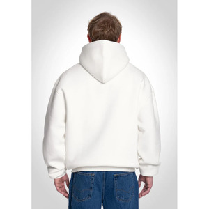 Sweat à capuche personnalisé de haute qualité en tissu polaire 100% coton couleur blanche motif solide sérigraphie pull à capuche pour hommes vente en gros - Product Image 6