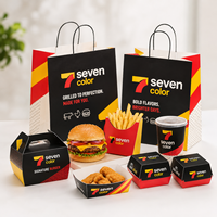 Sacs à emporter en kraft imprimés sur mesure pour les hamburgers, les frites, le poulet frit et l'emballage de la restauration rapide