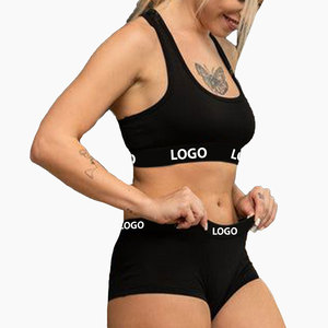 Conjunto de Shorts de Yoga para Mujer, Dos Piezas, Secado Rápido, Material de Spandex/Nailon, Logotipo Personalizado, Servicio OEM, Ropa Deportiva para Gimnasio - Product Image 2