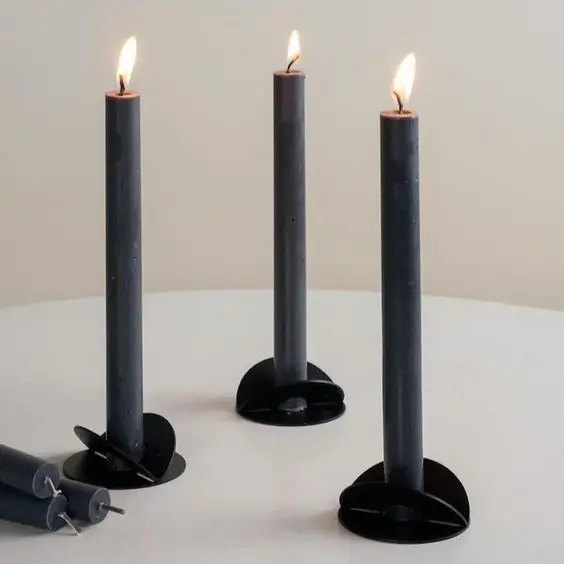Flower Small Shape Dinner Table Metal Iron Matte Black candle tealight Holder Best Selling Cheap