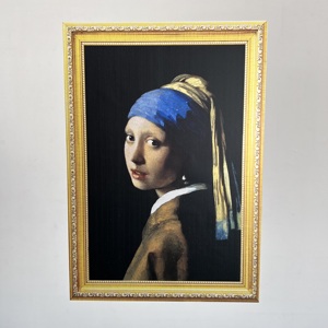Johannes Vermeer Girl พร้อมภาพต่างหูมุกวัสดุโพลีสไตรีนที่ทนทานนำกลับมาใช้ใหม่ได้ช่วยยึดพื้นผิวด้วยไฟฟ้าสถิต - Product Image 3