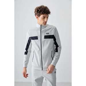 Conjunto Deportivo Informal para Hombre en Gris Texturizado, Corte Estándar con Diseño Bordado y Transpirable - 85248 - Product Image 6