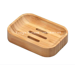 Bandeja redonda de bambú Eco2go para jabonera, acabado de superficie natural, bandeja de baño para el hogar con logotipo personalizado, muestra gratis y logotipo incluido - Product Image 2